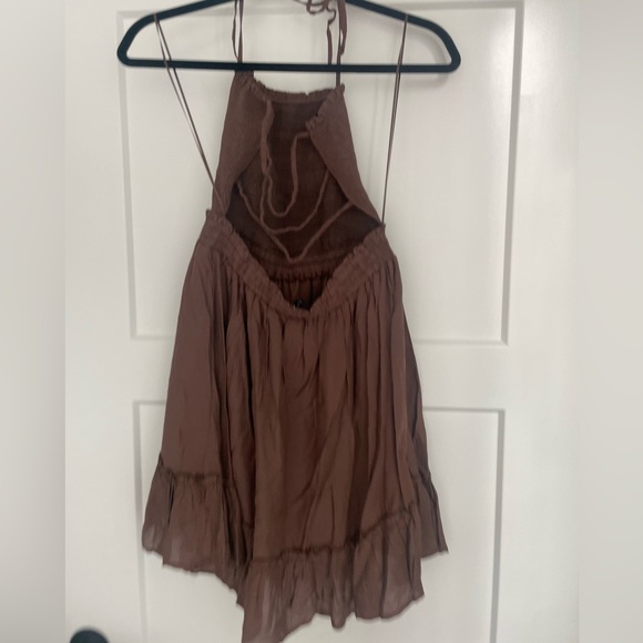 Fashion Nova, Mini Dress, Tie Halter, brown, size small - Picture 5 of 5